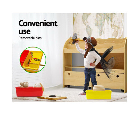 CARMEL 3-TIER KIDS BOOKCASE  DISPLAY SHELF - NATURAL