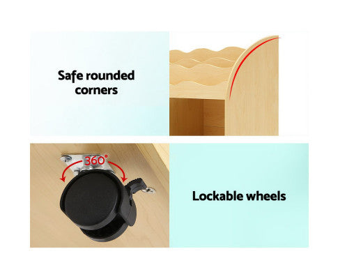 CARMEL 3-TIER KIDS BOOKCASE  DISPLAY SHELF - NATURAL