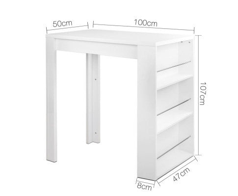 SHIRLEY 3 LEVEL BAR TABLE - WHITE