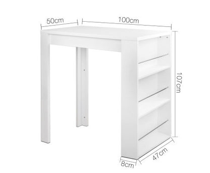 SHIRLEY 3 LEVEL BAR TABLE - WHITE