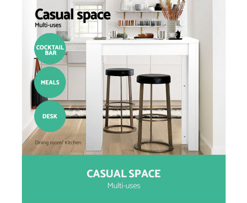 SHIRLEY 3 LEVEL BAR TABLE - WHITE