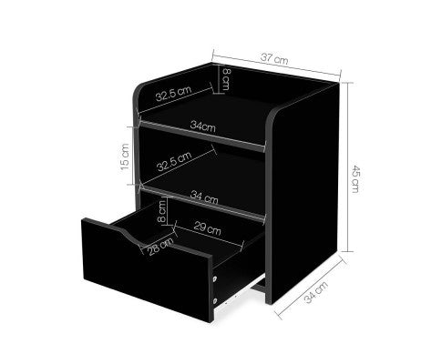 SITIO ONE DRAWER BEDSIDE TABLE (FURNI-C-BS-TOGO-BK) - BLACK