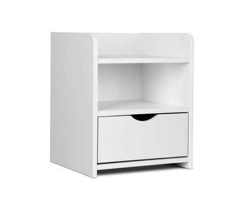 Sitio One Drawer Bedside Table (FURNI-C-BS-TOGO-WH) - White