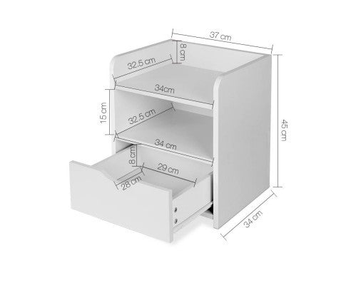 SITIO ONE DRAWER BEDSIDE TABLE (FURNI-C-BS-TOGO-WH) - WHITE