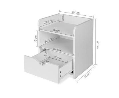 SITIO ONE DRAWER BEDSIDE TABLE (FURNI-C-BS-TOGO-WH) - WHITE