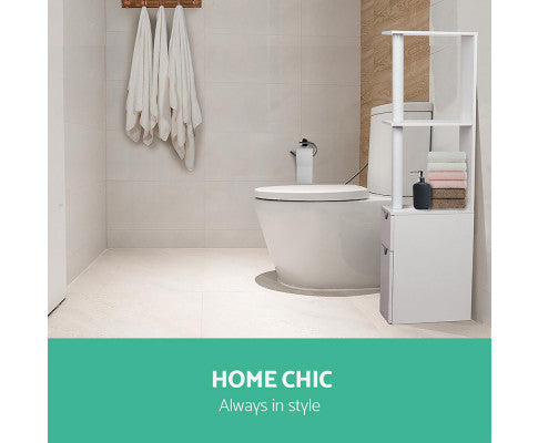MORPHEUS FREESTANDING BATHROOM STORAGE CABINET - WHITE