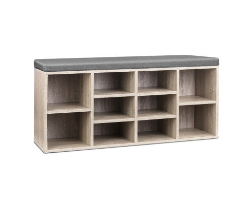 SHOE RACK WITH CUSHION & 10 COMPARTMENTS - 480(H) x 1020(W) -  AS PICTURED
