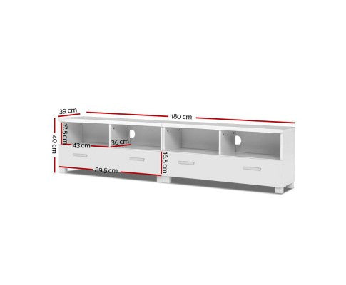 HAMILTON 4 DRAWERS 4 DOORS 1800(L) ENTERTAINMENT UNIT – WHITE