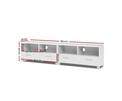 HAMILTON 4 DRAWERS 4 DOORS 1800(L) ENTERTAINMENT UNIT – WHITE