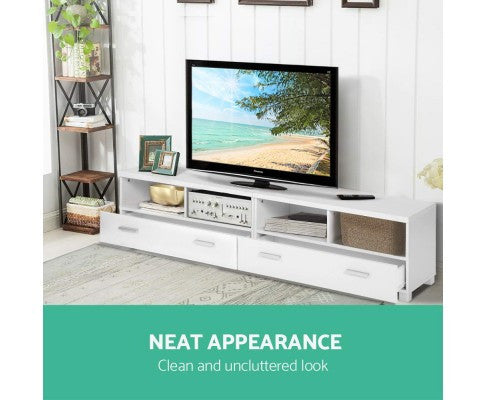 HAMILTON 4 DRAWERS 4 DOORS 1800(L) ENTERTAINMENT UNIT – WHITE