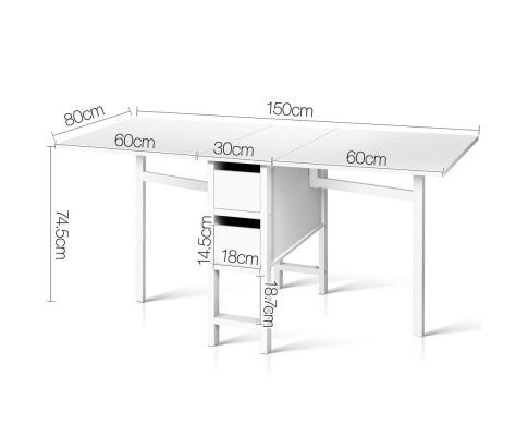 JENNARD ADJUSTABLE DINING TABLE - WHITE