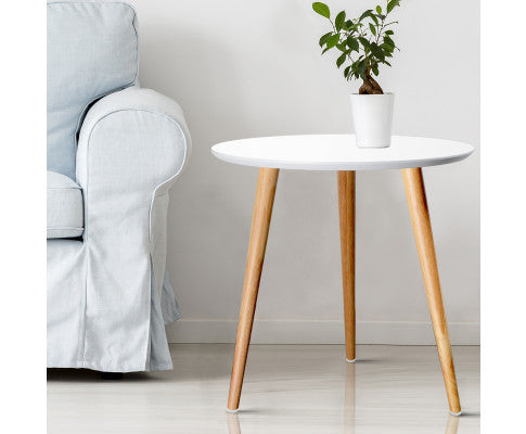 Venus Round Side Table - White