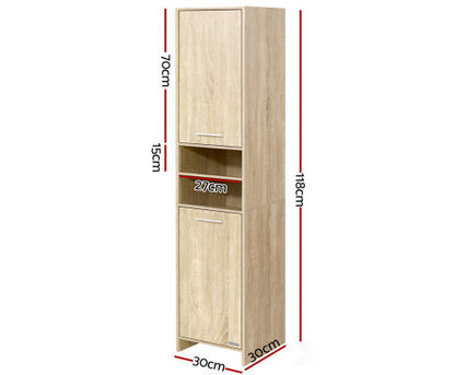 EVANDER BATHROOM STORAGE TALL CABINET - NATURAL