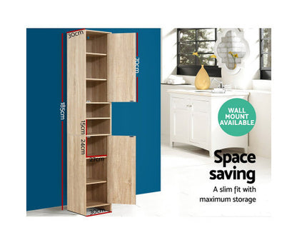 EVANDER BATHROOM STORAGE TALL CABINET - NATURAL