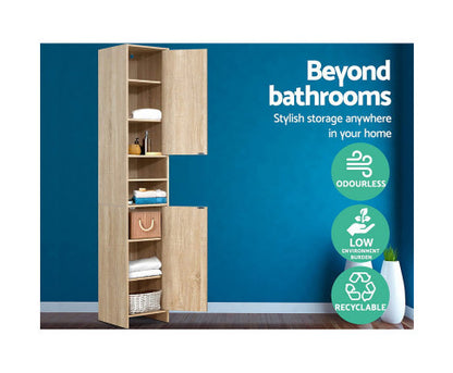 EVANDER BATHROOM STORAGE TALL CABINET - NATURAL