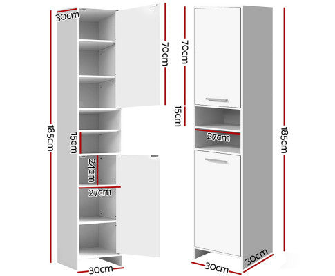 EVANDER BATHROOM STORAGE TALL CABINET - WHITE