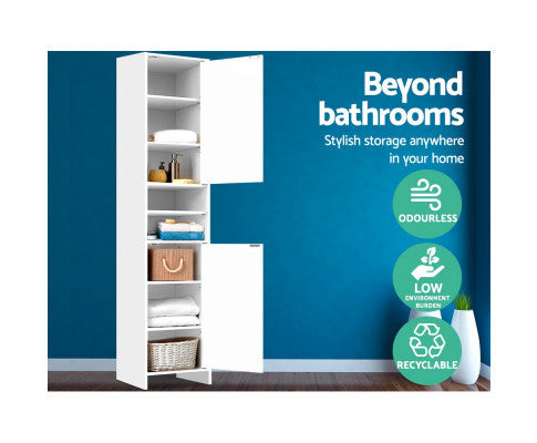 EVANDER BATHROOM STORAGE TALL CABINET - WHITE