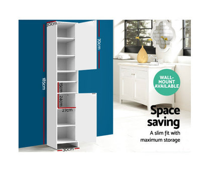 EVANDER BATHROOM STORAGE TALL CABINET - WHITE