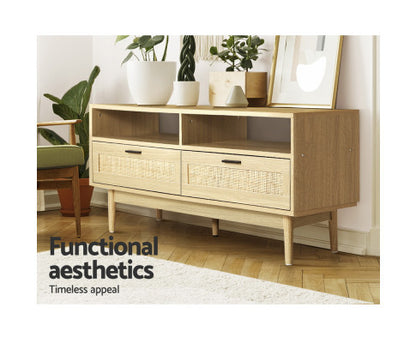 JOHNSON 2 DRAWER TV ENTERTAINMENT UNIT - WOODEN