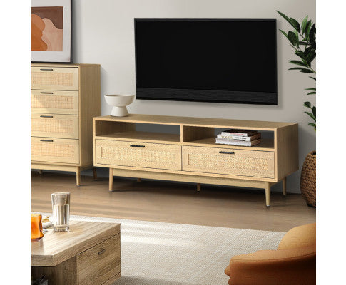Johnson 2 Drawer TV Entertainment Unit - Wooden