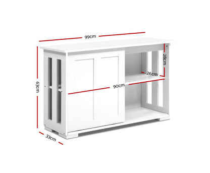 SANIBEL 2 DOOR SIDEBOARD CABINET - 630(H) X 990(W) X 330(D) - WHITE