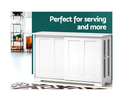 SANIBEL 2 DOOR SIDEBOARD CABINET - 630(H) X 990(W) X 330(D) - WHITE