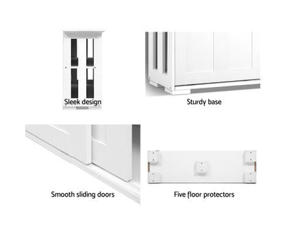 SANIBEL 2 DOOR SIDEBOARD CABINET - 630(H) X 990(W) X 330(D) - WHITE