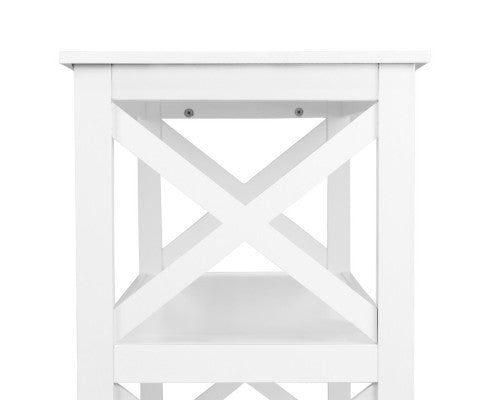 JARINE CONSOLE / HALL TABLE WITH SHELVES - 1000(W) - WHITE