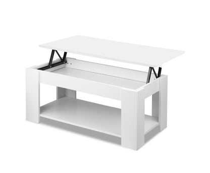 MECHANICAL COFFEE TABLE WITH LIFT-TOP - 980(W) x 500(D) - WHITE