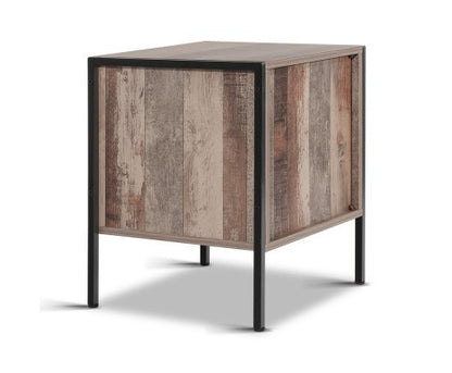 KELLAN INDUSTRIAL 2 DRAWERS  BEDSIDE TABLE - NATURAL