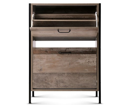 ASRINA  12 PAIR WOODEN VINTAGE SHOE RACK STORAGE  CABINET - WOOD