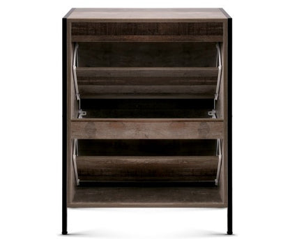 ASRINA  12 PAIR WOODEN VINTAGE SHOE RACK STORAGE  CABINET - WOOD
