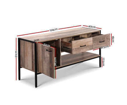 KELLAN TV ENTERTAINMENT UNIT 1240(W) - DARK WOOD & BLACK