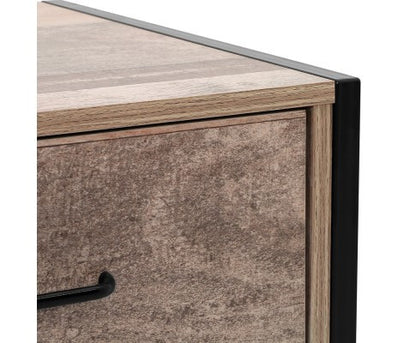 KELLAN INDUSTRIAL TV STAND ENTERTAINMENT UNIT STORAGE CABINET - NATURAL