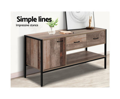 KELLAN TV ENTERTAINMENT UNIT 1240(W) - DARK WOOD & BLACK