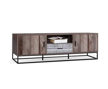 KELLAN TV ENTERTAINMENT UNIT 1800(W) - DARK WOOD & BLACK