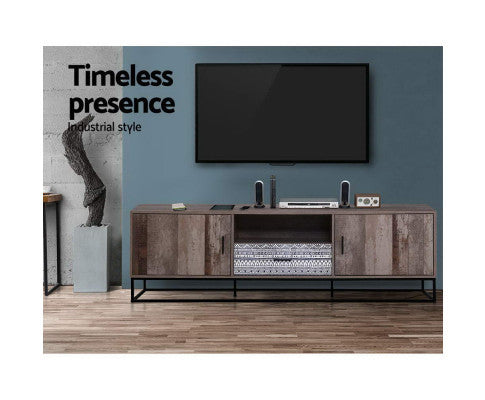 KELLAN TV ENTERTAINMENT UNIT 1800(W) - DARK WOOD & BLACK