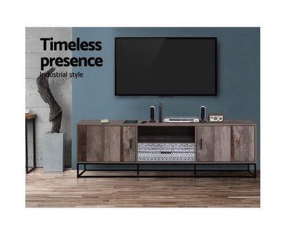 KELLAN TV ENTERTAINMENT UNIT 1800(W) - DARK WOOD & BLACK
