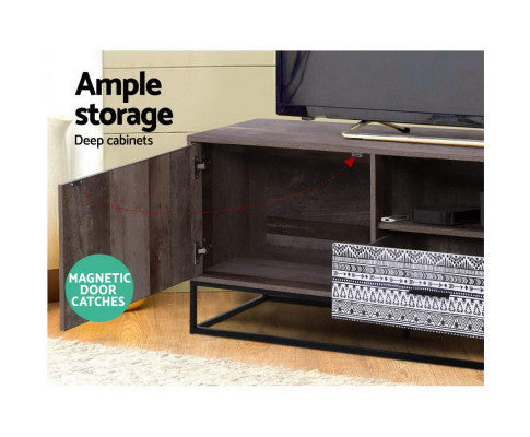 KELLAN TV ENTERTAINMENT UNIT 1800(W) - DARK WOOD & BLACK