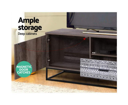 KELLAN TV ENTERTAINMENT UNIT 1800(W) - DARK WOOD & BLACK