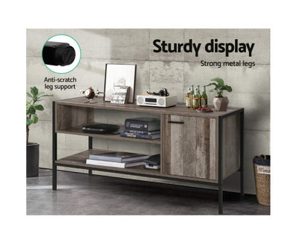 KELLAN TV CABINET ENTERTAINMENT UNIT 1240(W) - DARK WOOD & BLACK