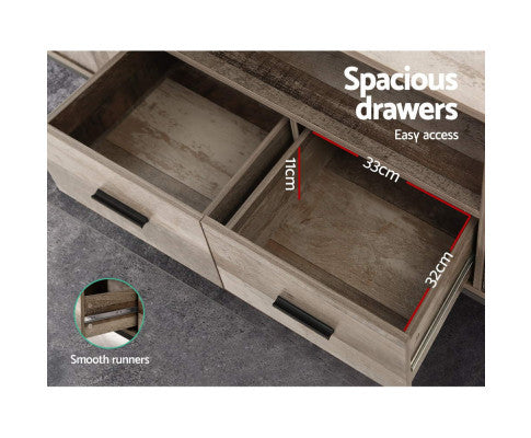 KELLAN TV ENTERTAINMENT UNIT 1600(W) - DARK WOOD & BLACK