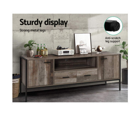 KELLAN TV ENTERTAINMENT UNIT 1600(W) - DARK WOOD & BLACK