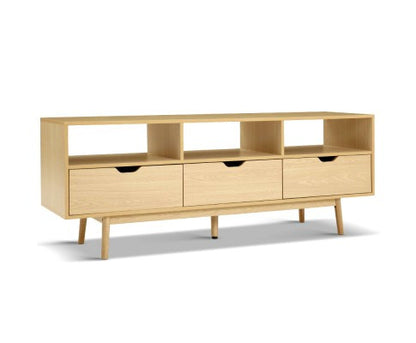 ETINA SCANDINAVIAN ENTERTAINMENT UNIT WITH 3 DRAWERS - 600(H) x 1600(W) - NATURAL