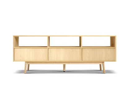 ETINA SCANDINAVIAN ENTERTAINMENT UNIT WITH 3 DRAWERS - 600(H) x 1600(W) - NATURAL