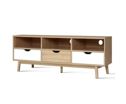 ETINA TV CABINET ENTERTAINMENT UNIT - OAK & WHITE