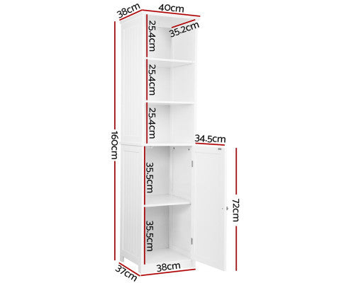 FLAVIAN BATHROOM STORAGE TALL CABINET - WHITE