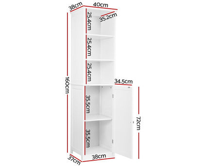 FLAVIAN BATHROOM STORAGE TALL CABINET - WHITE