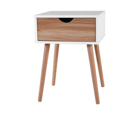 Tabitha 1 Drawer Bedside Table - Two Tone