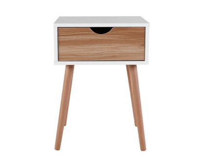 TABITHA 1 DRAWER BEDSIDE TABLE - TWO TONE